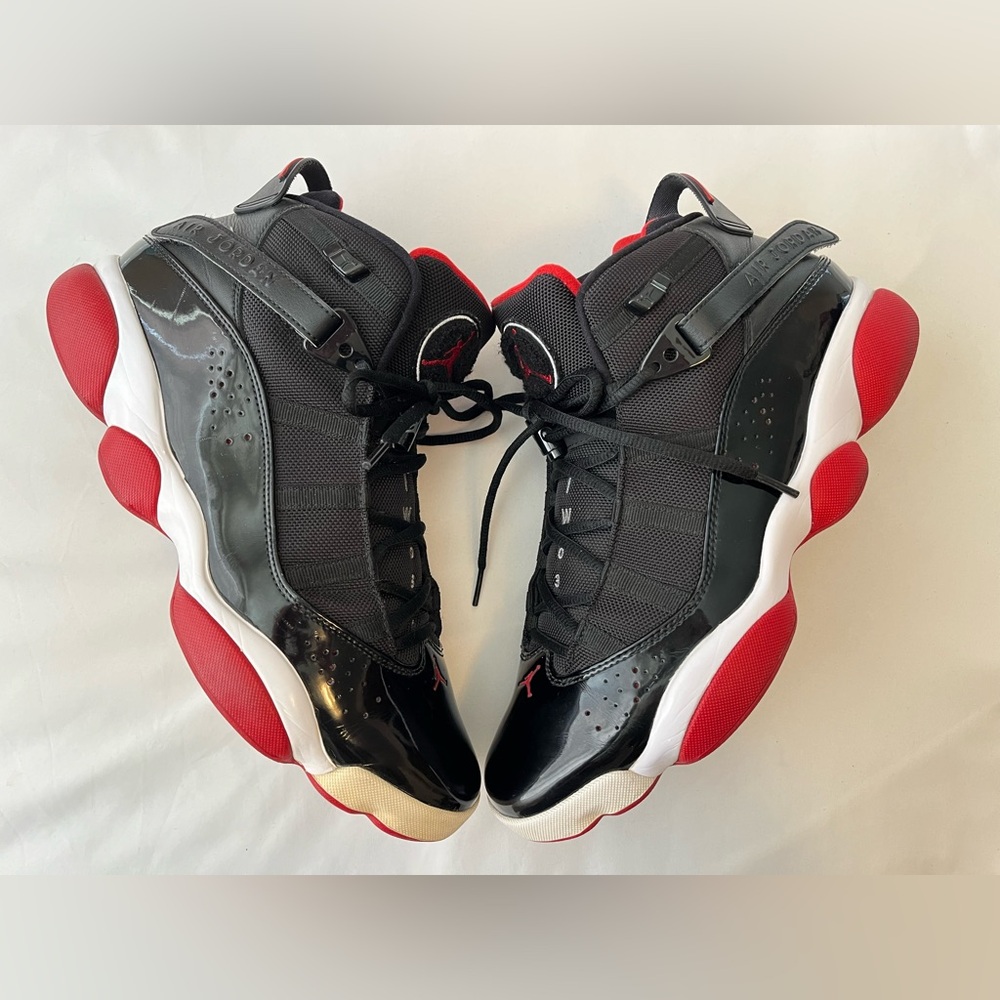 Jordan us 11 uk 10 men’s  6 rings bred 2019 red white black shoes